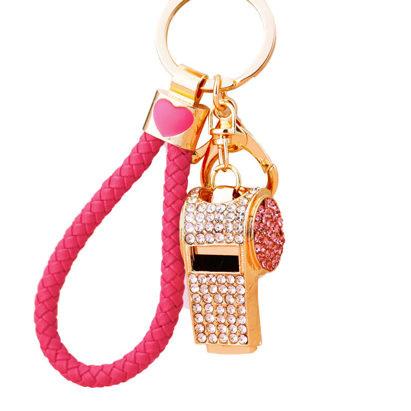 World Cup referee rhinestone car keychain cute metal men's and women's bag pendant keychain ring creative accessory