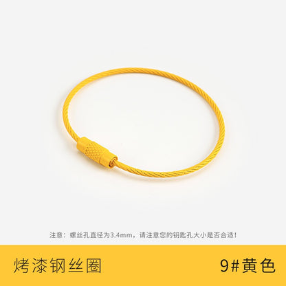 Metal candy color paint color wire ring key ring handmade pendant small jewelry accessories