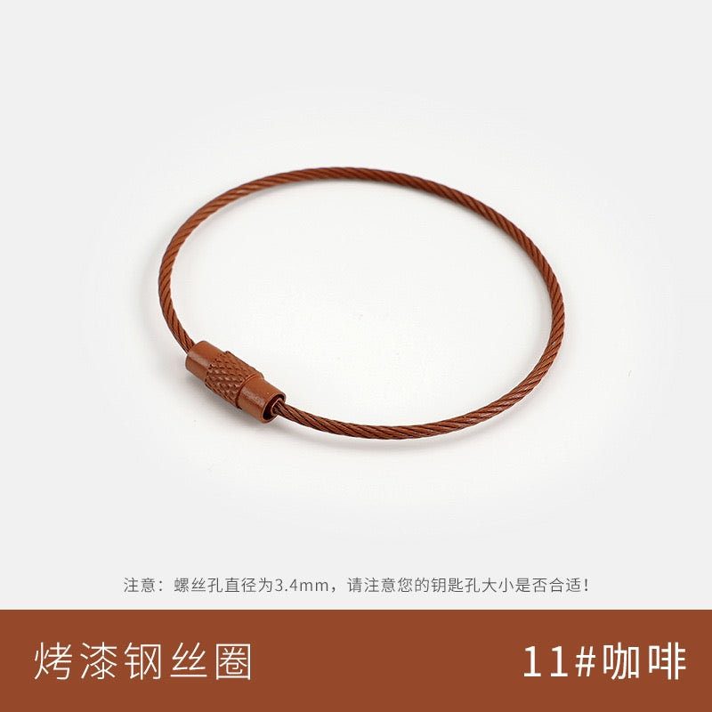 Metal candy color paint color wire ring key ring handmade pendant small jewelry accessories