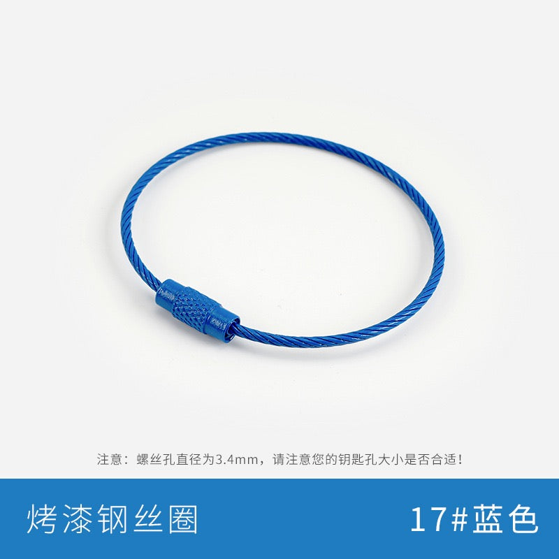 Metal candy color paint color wire ring key ring handmade pendant small jewelry accessories