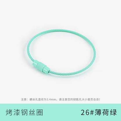 Metal candy color paint color wire ring key ring handmade pendant small jewelry accessories