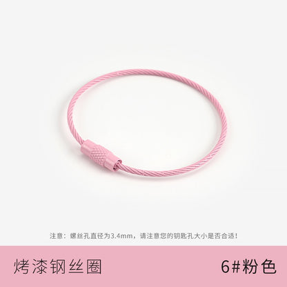 Metal candy color paint color wire ring key ring handmade pendant small jewelry accessories