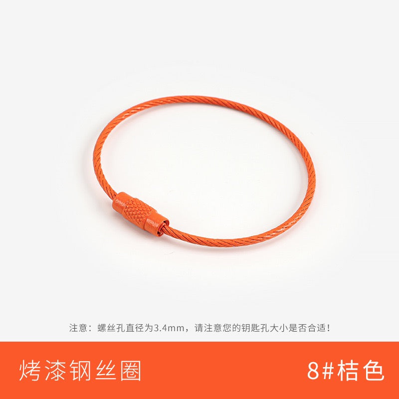 Metal candy color paint color wire ring key ring handmade pendant small jewelry accessories