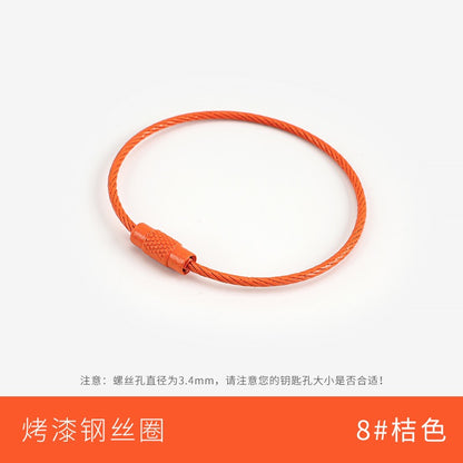 Metal candy color paint color wire ring key ring handmade pendant small jewelry accessories