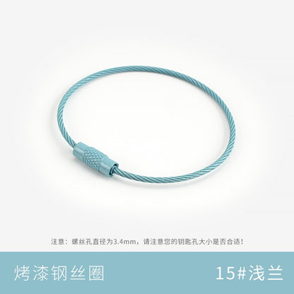 Metal candy color paint color wire ring key ring handmade pendant small jewelry accessories