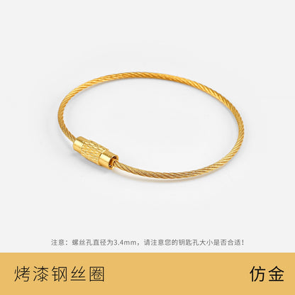 Metal candy color paint color wire ring key ring handmade pendant small jewelry accessories