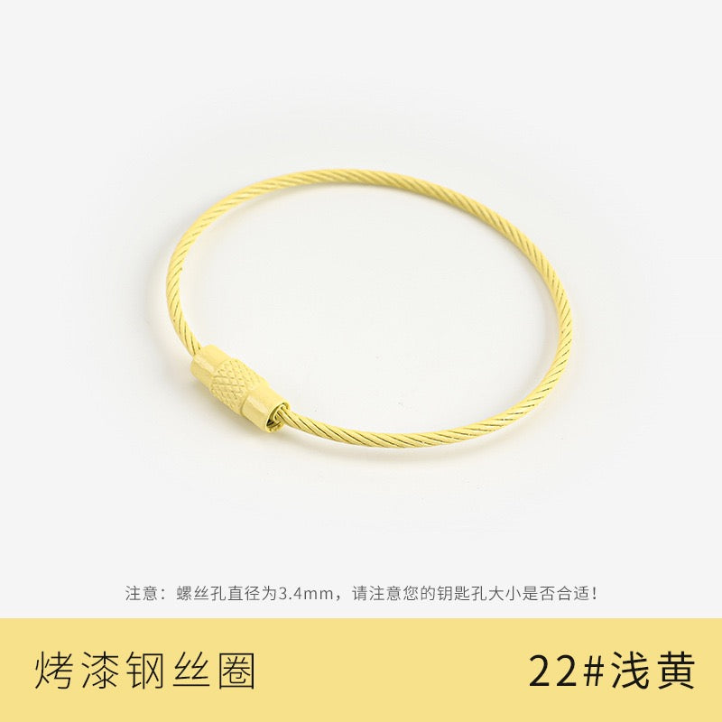 Metal candy color paint color wire ring key ring handmade pendant small jewelry accessories