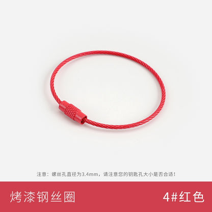 Metal candy color paint color wire ring key ring handmade pendant small jewelry accessories