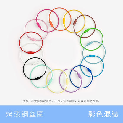 Metal candy color paint color wire ring key ring handmade pendant small jewelry accessories