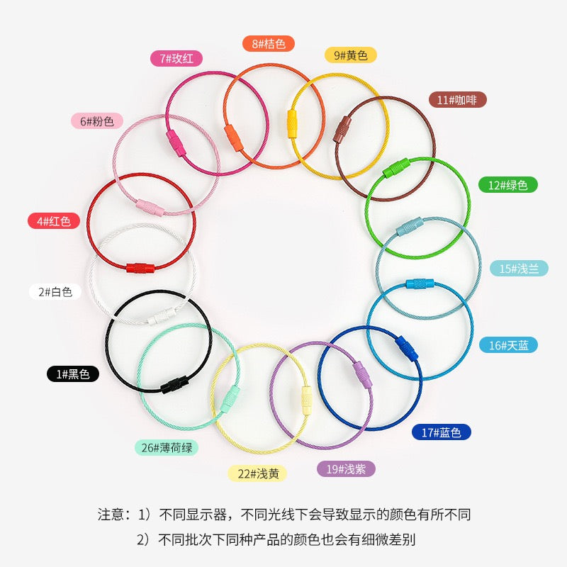 Metal candy color paint color wire ring key ring handmade pendant small jewelry accessories