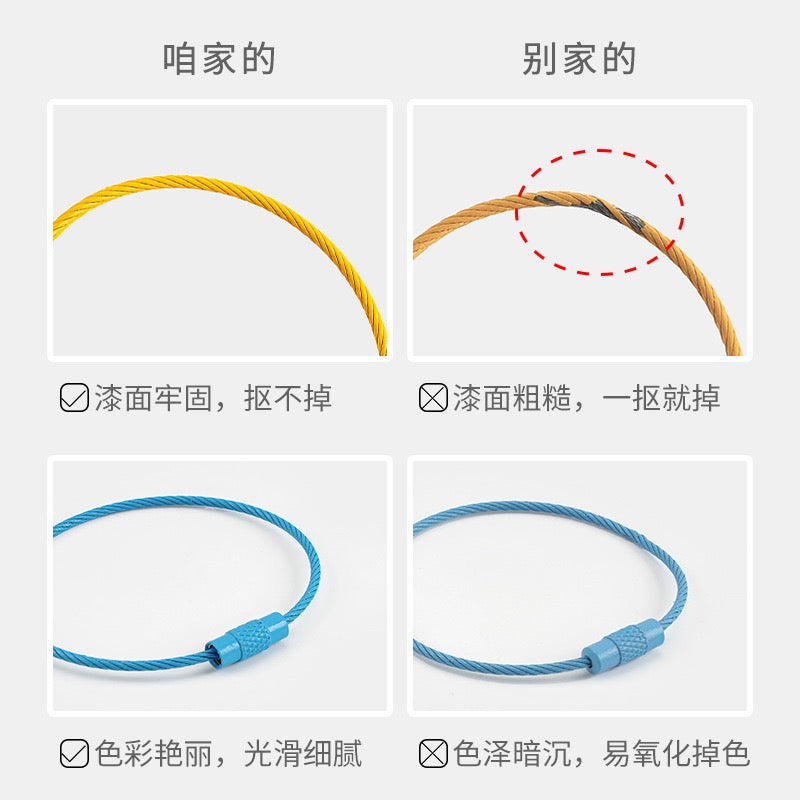 Metal candy color paint color wire ring key ring handmade pendant small jewelry accessories