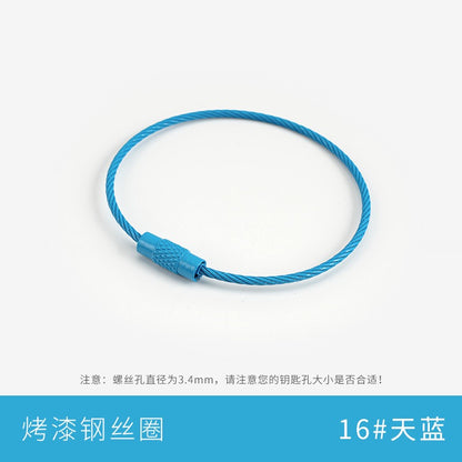 Metal candy color paint color wire ring key ring handmade pendant small jewelry accessories