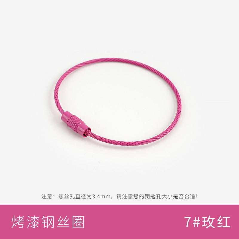 Metal candy color paint color wire ring key ring handmade pendant small jewelry accessories