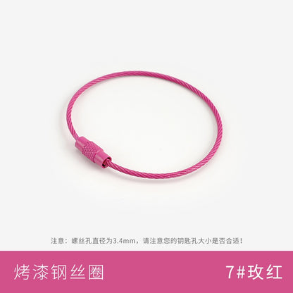 Metal candy color paint color wire ring key ring handmade pendant small jewelry accessories