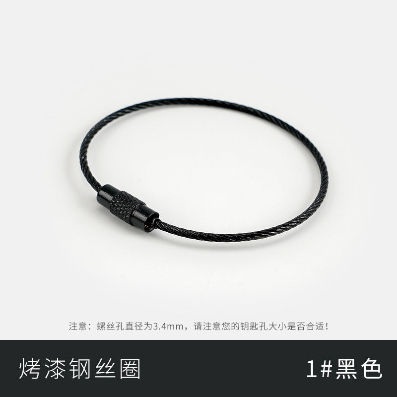 Metal candy color paint color wire ring key ring handmade pendant small jewelry accessories