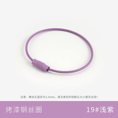 Metal candy color paint color wire ring key ring handmade pendant small jewelry accessories