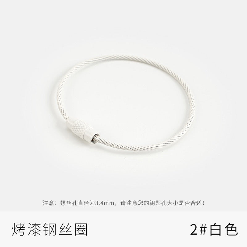 Metal candy color paint color wire ring key ring handmade pendant small jewelry accessories