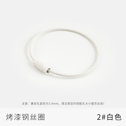 Metal candy color paint color wire ring key ring handmade pendant small jewelry accessories