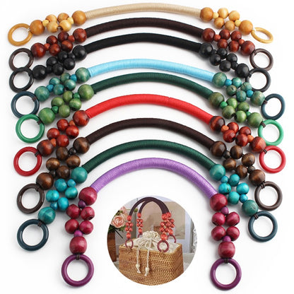 Boho Wooden Bead Handles - Set of 16 for DIY Woven Bags