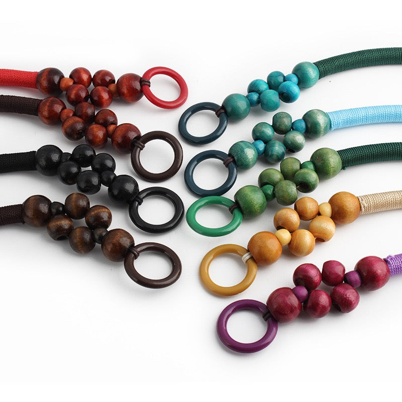 Boho Wooden Bead Handles - Set of 16 for DIY Woven Bags