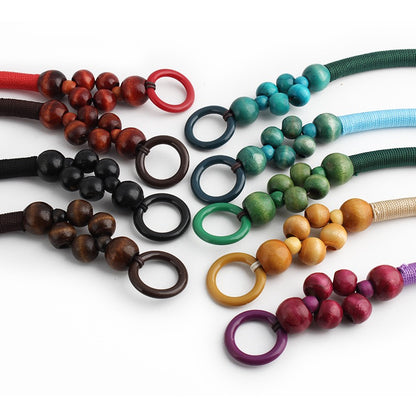 Boho Wooden Bead Handles - Set of 16 for DIY Woven Bags