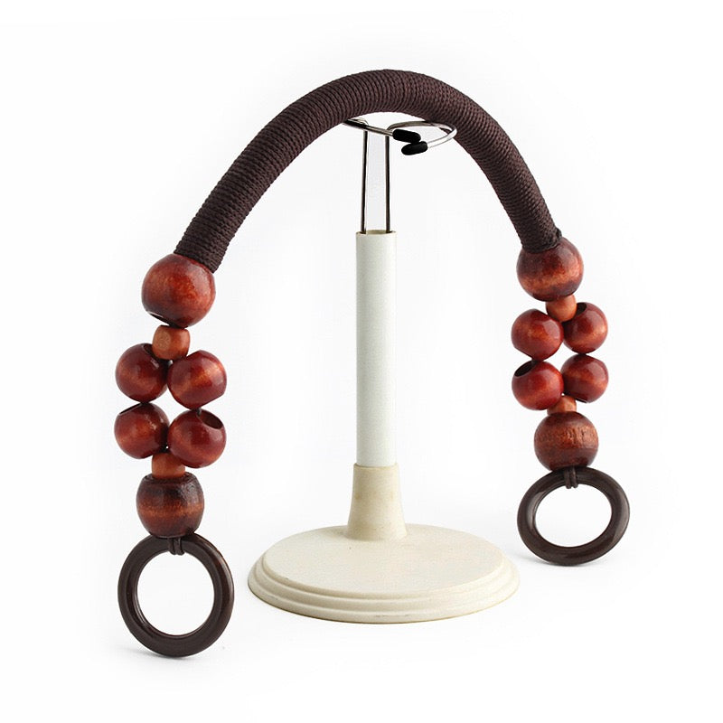 Boho Wooden Bead Handles - Set of 16 for DIY Woven Bags