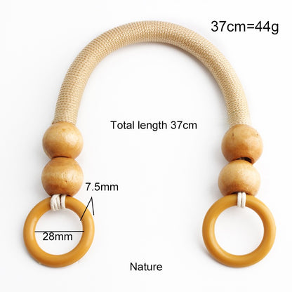 Boho Wooden Bead Handles - Set of 16 for DIY Woven Bags