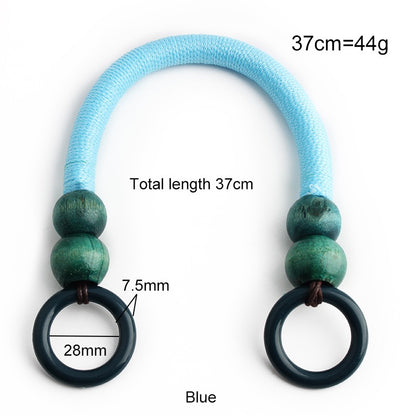 Boho Wooden Bead Handles - Set of 16 for DIY Woven Bags