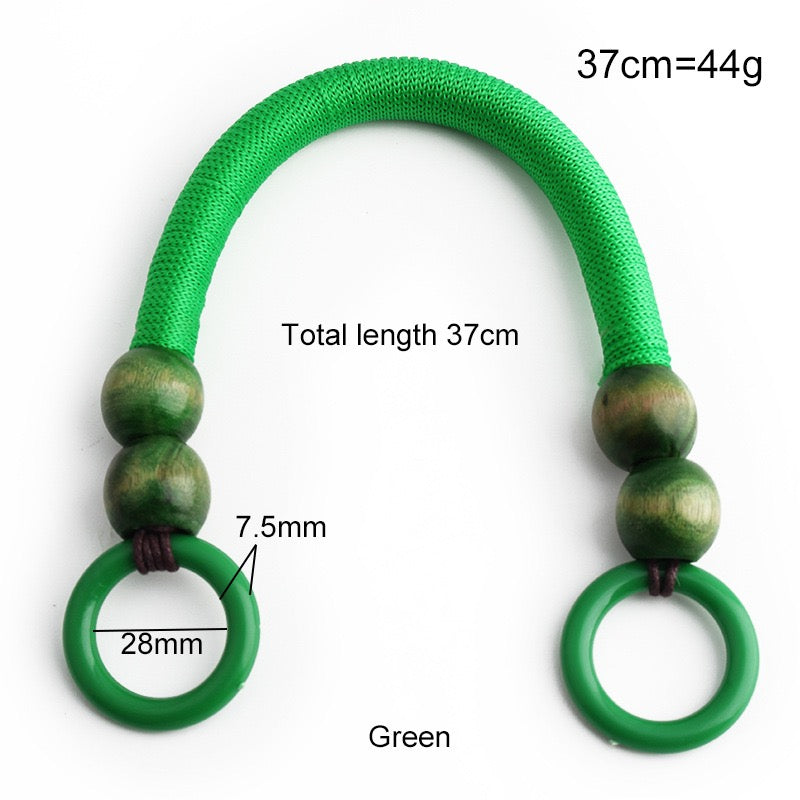 Boho Wooden Bead Handles - Set of 16 for DIY Woven Bags