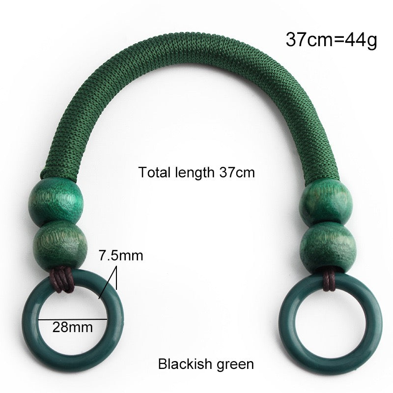 Boho Wooden Bead Handles - Set of 16 for DIY Woven Bags