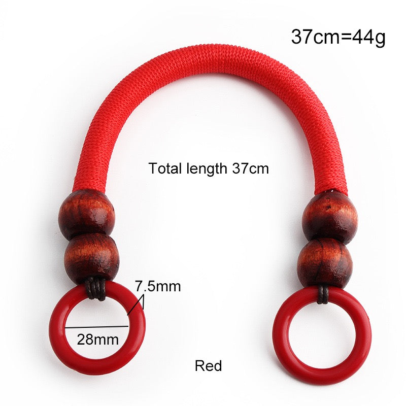 Boho Wooden Bead Handles - Set of 16 for DIY Woven Bags