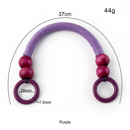 Boho Wooden Bead Handles - Set of 16 for DIY Woven Bags