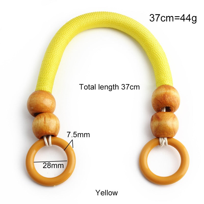 Boho Wooden Bead Handles - Set of 16 for DIY Woven Bags