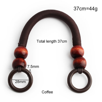 Boho Wooden Bead Handles - Set of 16 for DIY Woven Bags