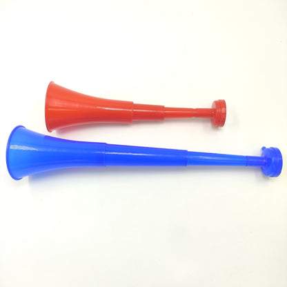 MOQ 1000 pcs Large retractable three-section horn-shaped toy (41*9cm)  World Cup cheering prop party atmosphere toy wholesale