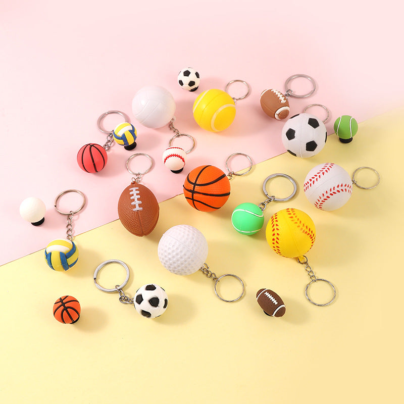 Creative mini soccer ball keychain/bag charm World Cup souvenir perfect as a birthday gift for male soccer fans.