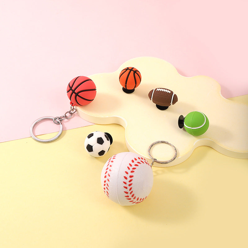 Creative mini soccer ball keychain/bag charm World Cup souvenir perfect as a birthday gift for male soccer fans.