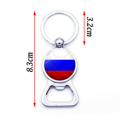 World Cup football bottle opener keychain pendant Argentina Brazil metal key ring bag charm gift