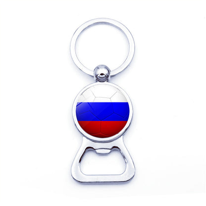 World Cup football bottle opener keychain pendant Argentina Brazil metal key ring bag charm gift