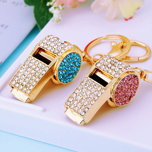 World Cup referee rhinestone car keychain cute metal men's and women's bag pendant keychain ring creative accessory