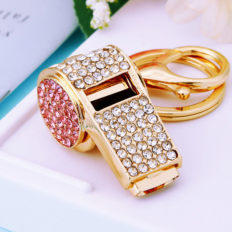 World Cup referee rhinestone car keychain cute metal men's and women's bag pendant keychain ring creative accessory