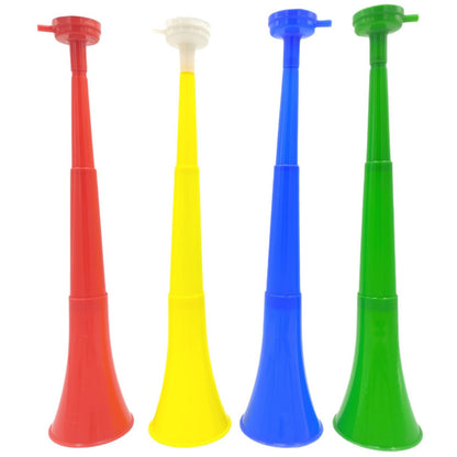 MOQ 1000 pcs Large retractable three-section horn-shaped toy (41*9cm)  World Cup cheering prop party atmosphere toy wholesale